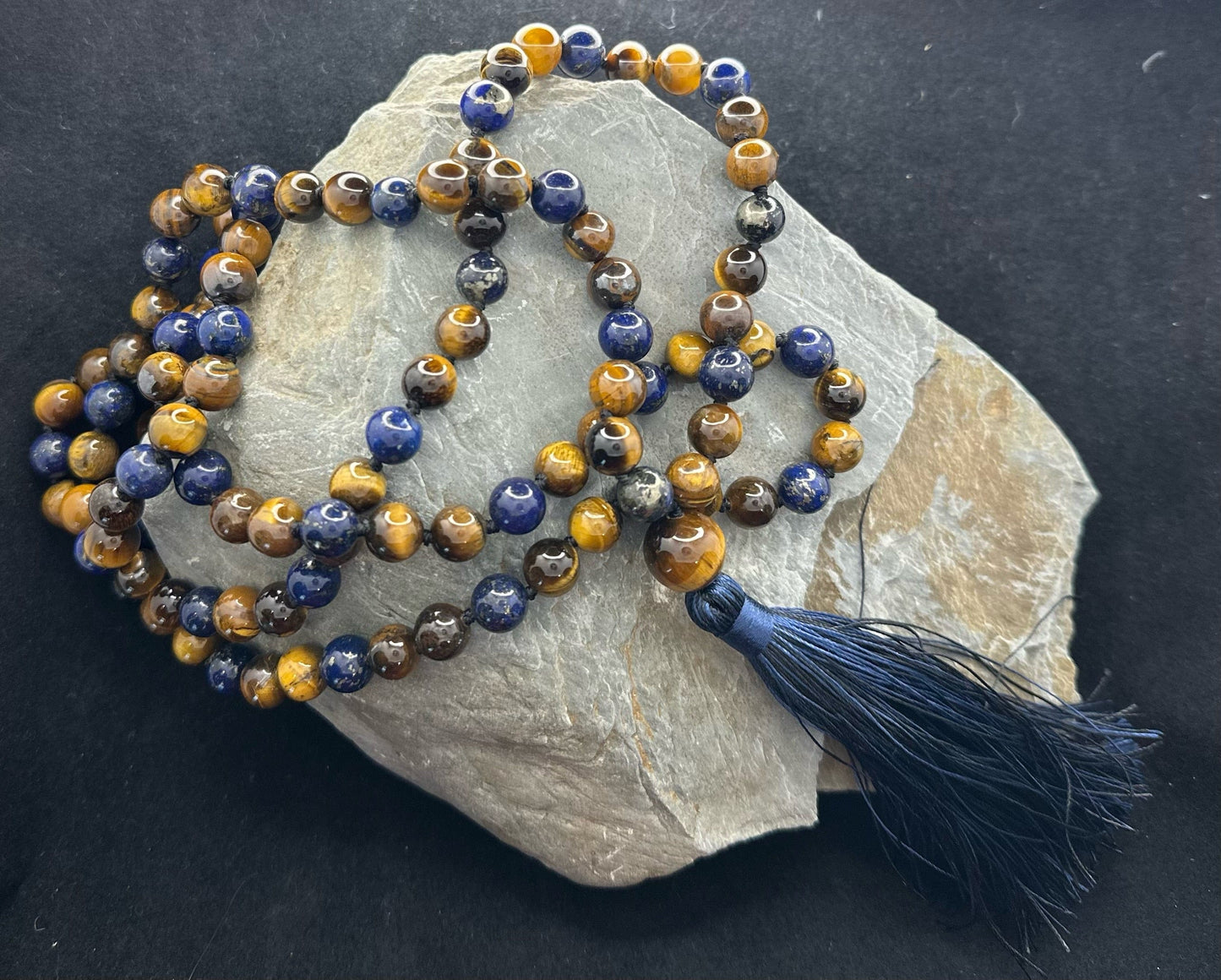Tiger's Eye and Lapis Lazuli - 108 beads
